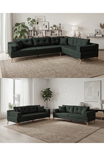 Velura Home & Living Zeri Modüler Yataklı Koltuk Takımı & 2 Adet Üçlü Kanepe ...