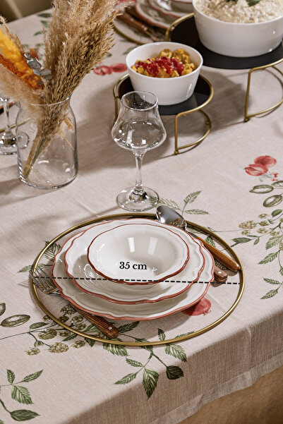 Edora Home Σετ 12 τεμαχίων ματ χρυσό στρογγυλό Supla American Service Δαχτυλί...