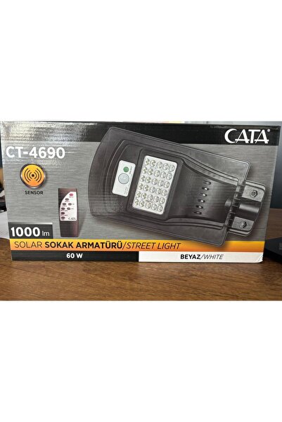 Cata 60w Solar Sokak Bahçe Lambası Solar Armatür (min-40w - Max-60w)