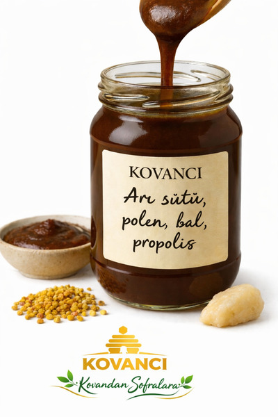 KOVANCI GIDA Arı Sütü Polen Propolis Bal Karışımı 220 g Katkısız Sağlıklı Tak...