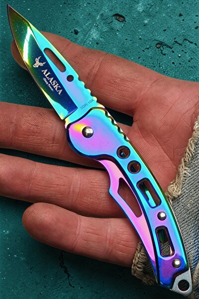 Alaska SDR-10x 15.5cm Rainbow Camping Outdoor Stainless Steel Mini Pocket Knife