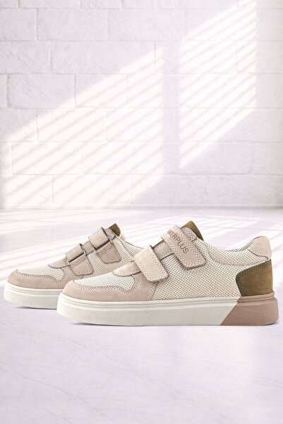 Rakerplus Hakiki Deri Nubuk Çift Cırtlı Çocuk Sneaker Spor Ayakkabı