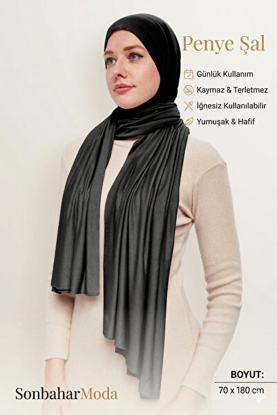 Sonbaharmoda Kadın Tesettür Luxury Penye Şal –Kaymaz, Yumuşak, Dört Mevsim Ku...