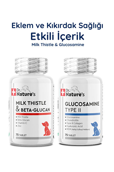Dr. Nature's Köpek Eklem ve Karaciğer Destek Paketi – Glukozamin + Milk Thist...