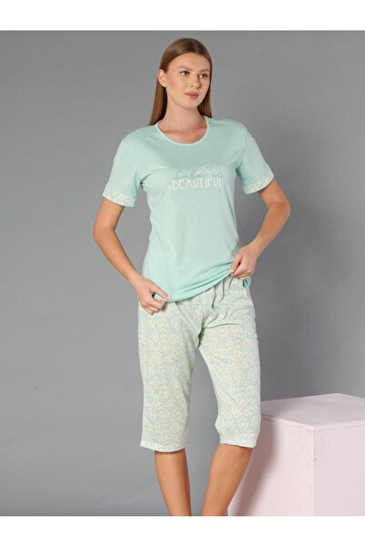 DOWRY Short Sleeved Capri Suit Summer Viscose Fabric Comfortable and Lightwei...