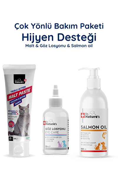 Dr. Nature's Kediler İçin Tüy Sağlığı Destek Seti –3 ürün birlikte