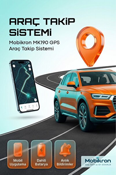 Mobikron MK190-1 2026 Nesil Araç Takip Cihazı - 12 Ay Hat+Server Dahil - Uzak...