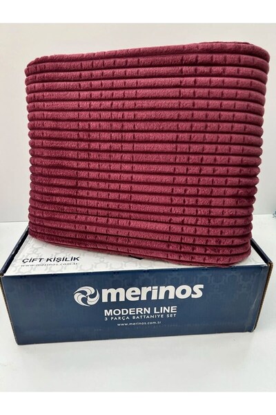 Valery Home Μοντέρνο Σετ Κουβέρτα 3 τεμαχίων - Claret Red