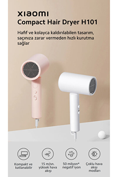 Xiaomi H101 Saç Kurutma Makinesi – Hızlı Kurutma ve Katlanabilir Tasarım (Türkiye Garantili)