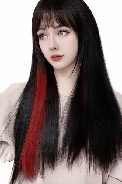 TAKIŞTIR Γυναικείο Μπορντό Πλαϊνό Κλιπ-ον Περούκα 50 εκ. (Μονό)