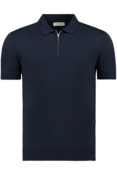 ANTHONY JACKSON Ανδρικό πλεκτό μπλουζάκι πόλο με φερμουάρ Stefano