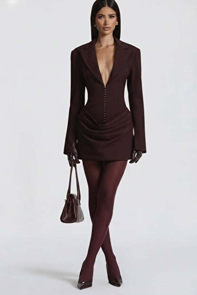 Friday Mood Γυναικείο Φόρεμα Τζάκετ με Λεπτομέρειες Agraf