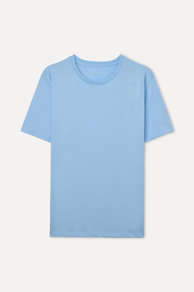Mudo Men's White Cotton Crew Neck T-Shirt
