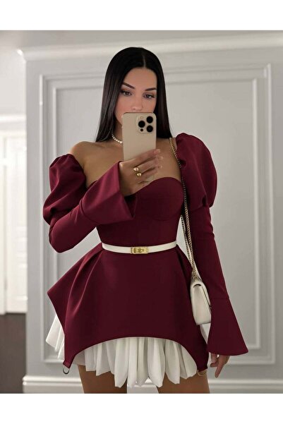 Friday Mood Γυναικείο φόρεμα με λεπτομέρεια κορσέ και σχέδιο με ζώνη