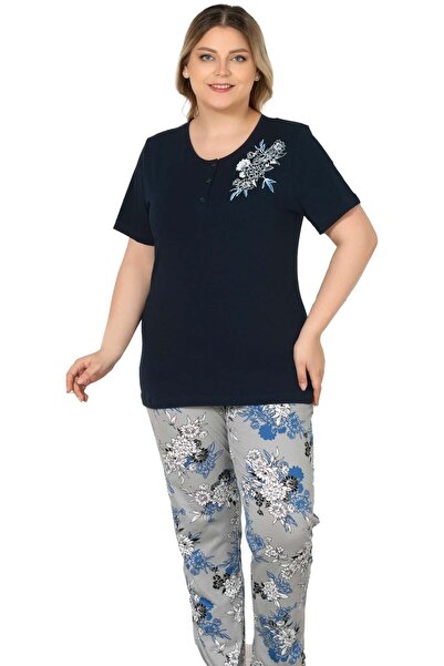 Alperi Plus Size Oversized Short Sleeve Pajama Set B78-106