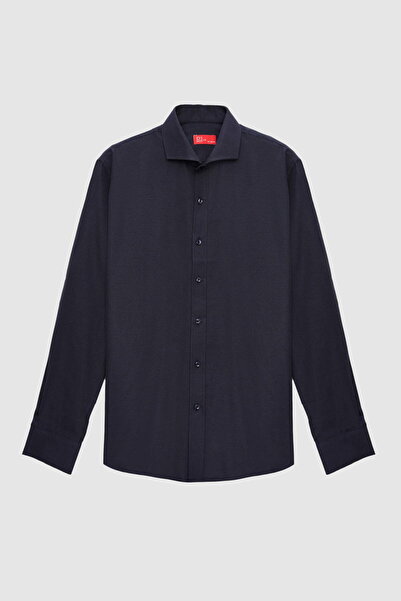 D'S Damat Ds Damat Slim Fit Navy Blue Classic Tie Collar Μακρύ μανίκι Εύκολο ...