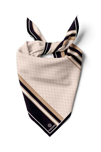 Vissona 100% Silk Headscarf for Women - 22"x 22" inch Hair Scarf Monogram pat...