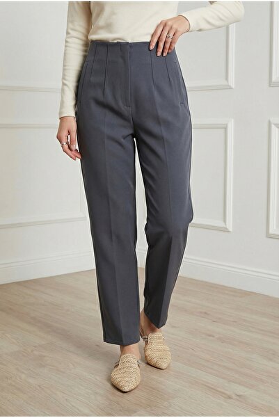 MİHRA STORE Παντελόνι Beren με Κρυφές Τσέπες-MT1508 Ανθρακί