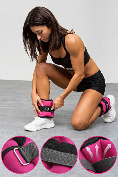 Spor Byfit 1 كجم × 2 قطعة وزن كاحل أو معصم وردي