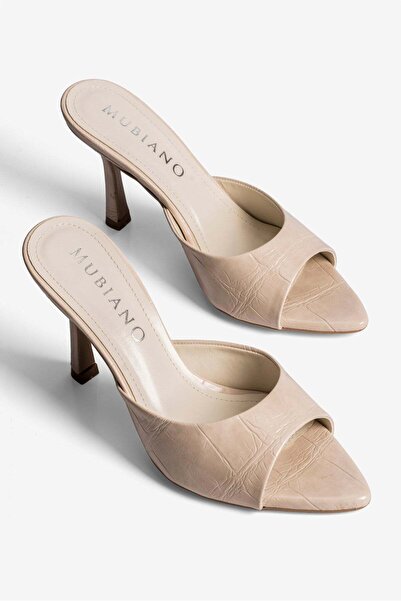 Mubiano Γυναικείες παντόφλες με μυτερή μύτη σε στυλ στιλέτο, με σχέδιο κροκόδ...