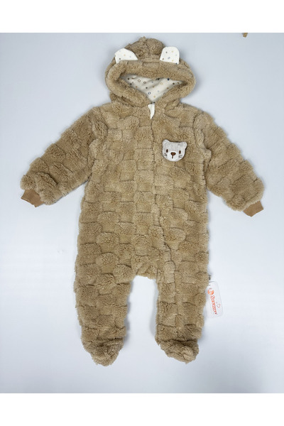 Sevnur Baby Baby Boy Winter Plush Zippered Jumpsuit