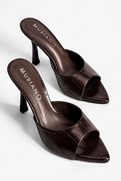 Mubiano Γυναικείες παντόφλες με μυτερή μύτη στιλέτο, με σχέδιο κροκόδειλου, α...