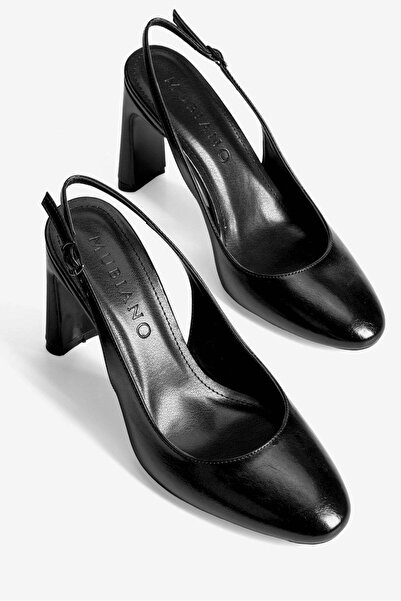 Mubiano Γυναικεία παπούτσια με ψηλό τακούνι, χοντρό τακούνι, Ανέμα Μαύρο