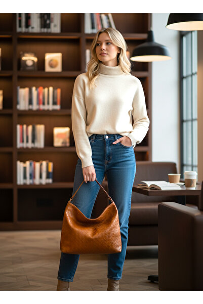 HFKY Women's Tan Casual Bag. Casual Shoulder Bag