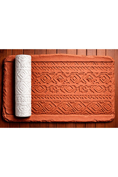 Atölye Dekupaj Model 014 - Kilim Motifi - Polimer Kil Doku Oklavası / Seramik...