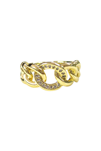 Güler Yüzlü Silver Xuping 9 mm Gourmet Stone Ring Gold - 19