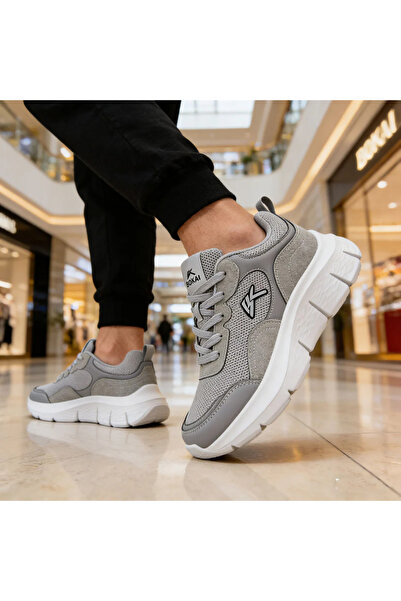 Tmall Pantofi sport bărbătești, cu inserții de plasă, B4062, gri