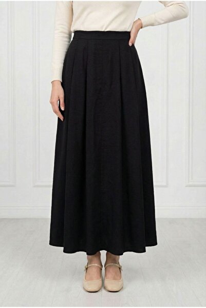BENAHOLL Zelal Hidden Pocket Tortil Skirt-Pa210 Black