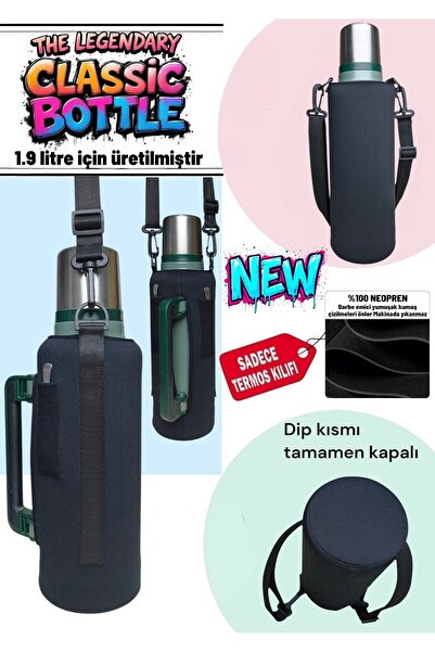 MELA 1.9 lt neopren termos kılıfı ve Omuz Askısı