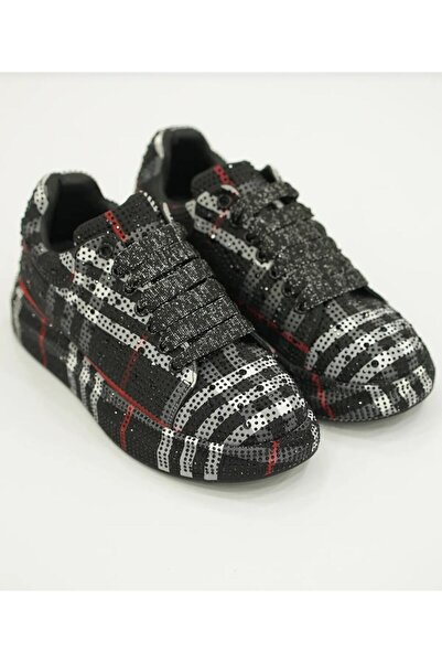 Guja 25Y451-3 36/41 Γυναικεία παπούτσια με καρό σχέδιο με πέτρα Premium Sneaker