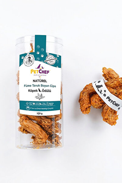 Pet Chef Köpek Için Füme Tavuk Boyun Ödül Cipsi (150 Gr)