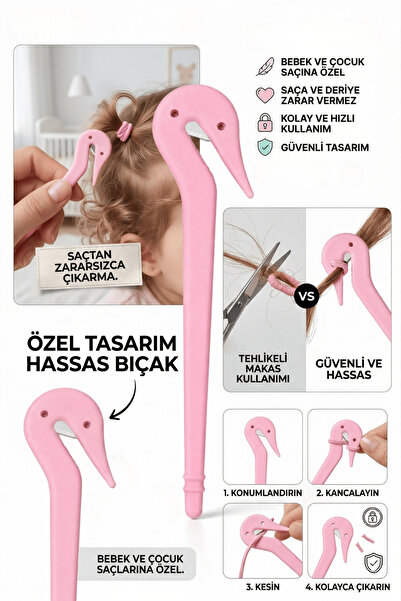 TRK Plastik TRKPlastik Çocuk Saç Lastiği Kesici Acısız Toka Çıkarma Aparatı (...