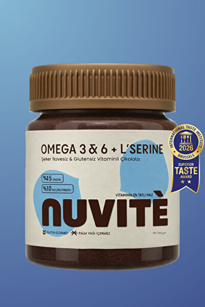 NUVITE OMEGA3+L-SERINE VITAMINLI KECIBOYNUZLU FINDIK KREMASI 300GR