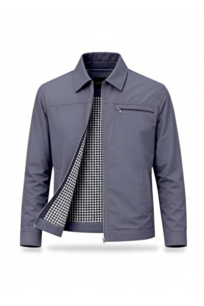 REGOS Erkek Füme Regular Bonded Kumaş Klasik Yaka Mevsimlik&Yazlık Mont