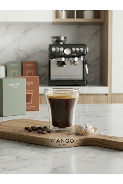 Mango Home Çift Camlı Espresso Cup - 100 ml Lüks Tasarım Çift Cidarlı Kahve B...