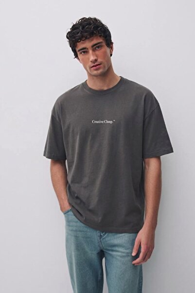 The Champ Clothing Ανδρικό μπλουζάκι Oversize Creative Chmp με στάμπα και σχέ...