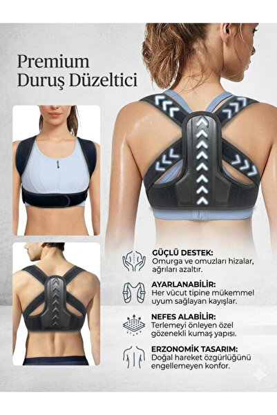 Ankaflex Yeni Nesil Göğüs Toparlama Destekli Duruş Düzeltici Postür Korse Üst Sırt Omuz Sırt Ağrısı Giderici