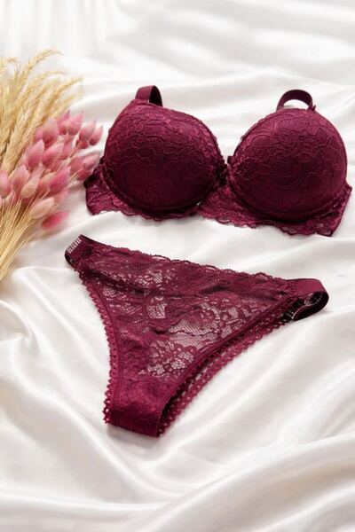 MODELLİFE SET DE LENJERIE INTIMĂ CU BORDURI DIN DANTELĂ, CU PĂTRUȘE DE SUPPOR...
