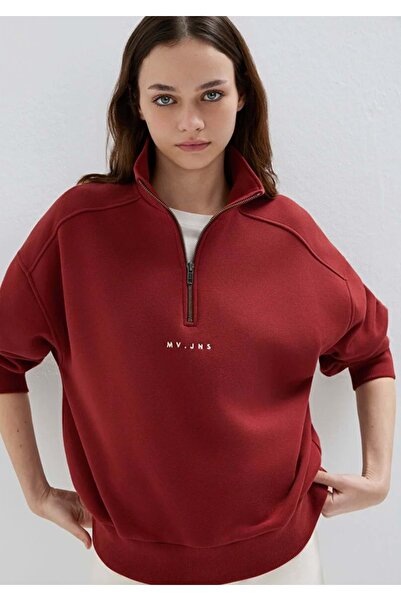 Mavi M1S10533-70411 Γυναικείο φούτερ με λεπτομέρεια κεντήματος τζιν ΚΟΚΚΙΝΟ