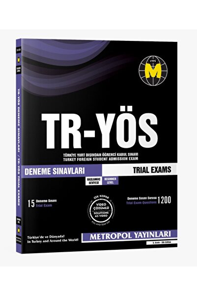 Metropol Yayınları TR-YÖS DENEME SINAVLARI (BAŞLANGIÇ SEVİYESİ) (15 FASİKÜL D...