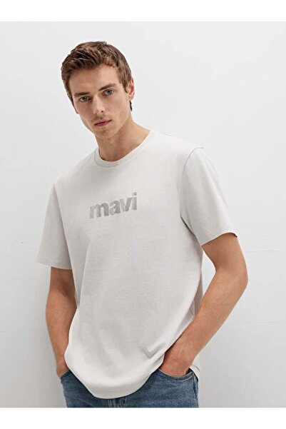 Mavi M0612936 تي شيرت رجالي مطبوع عليه شعار بيج