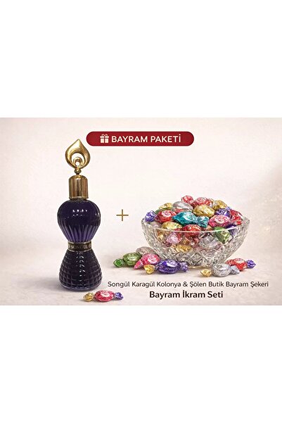 Songül Kolonya Songül Karagül Kolonyası ve 500 gr Şölen Bayram Şekeri Paketi