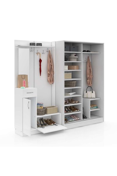 Abre vm-36300 BEYAZ VESTİYER PORTMANTO AYAKKABILIK