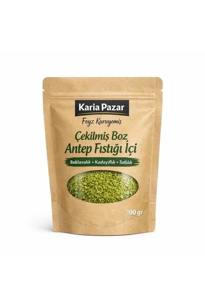Karia Çekilmiş Boz Antep Fıstığı İçi Baklavalık Kadayıflık Tatlılık 100 g