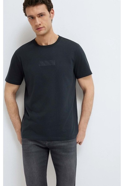 Mavi M0613270 Μαύρο T-Shirt με τυπωμένο λογότυπο Ανδρικό T-Shirt ΜΑΥΡΟ