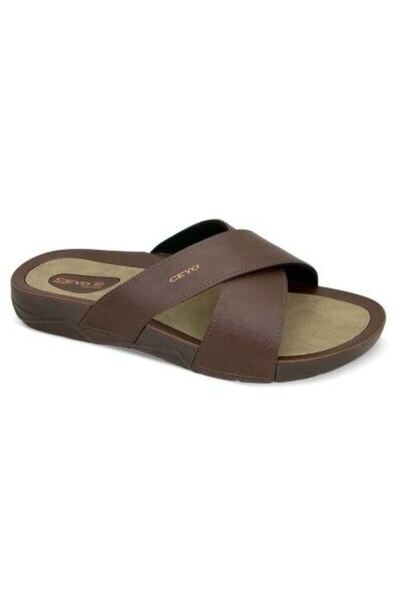 Ceyo 9877I Brown Orthopedic Men's Slippers